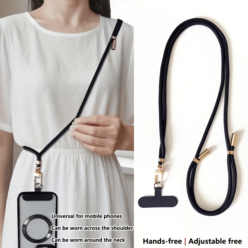 photo de l'article 1 pièce dragonne de téléphone à bandoulière | sangle de cou réglable | clip métallique de qualité supérieure -chute et antichoc | chaîne de téléphone   et durable compatible avec iphone, samsung et téléphones  