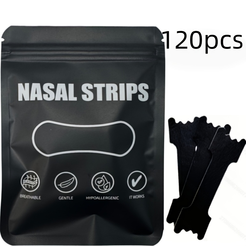120pcs Black Breathable Nose Strips, Soft, Lightweight, And Flexible, Ideal For Sports, Running, Cycling, Work, And Daily Activities