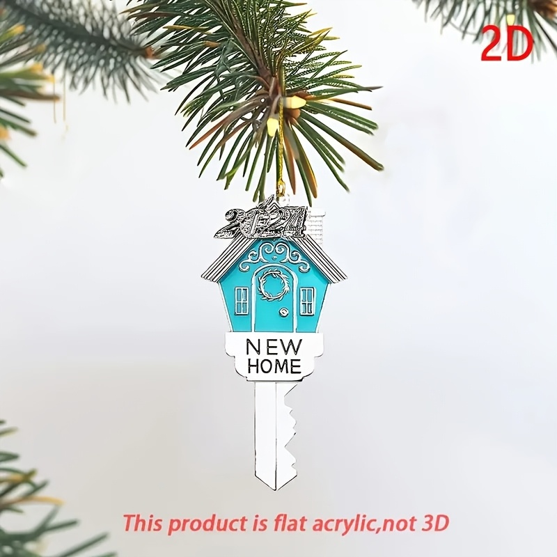 

1pc Acrylic Key-shaped "" Christmas Tree Ornament, 2d Flat Decoration, No Power Needed, Ideal For Christmas, Halloween, Easter, New Year - Holiday Wedding & Housewarming Gift