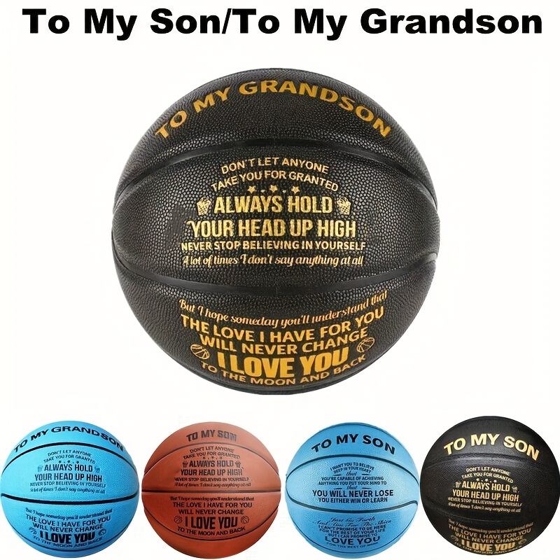 

Inspirational Basketball For Son Or - Message, Perfect Gift For Birthdays & Christmas, Pu Material, Standard Size 6