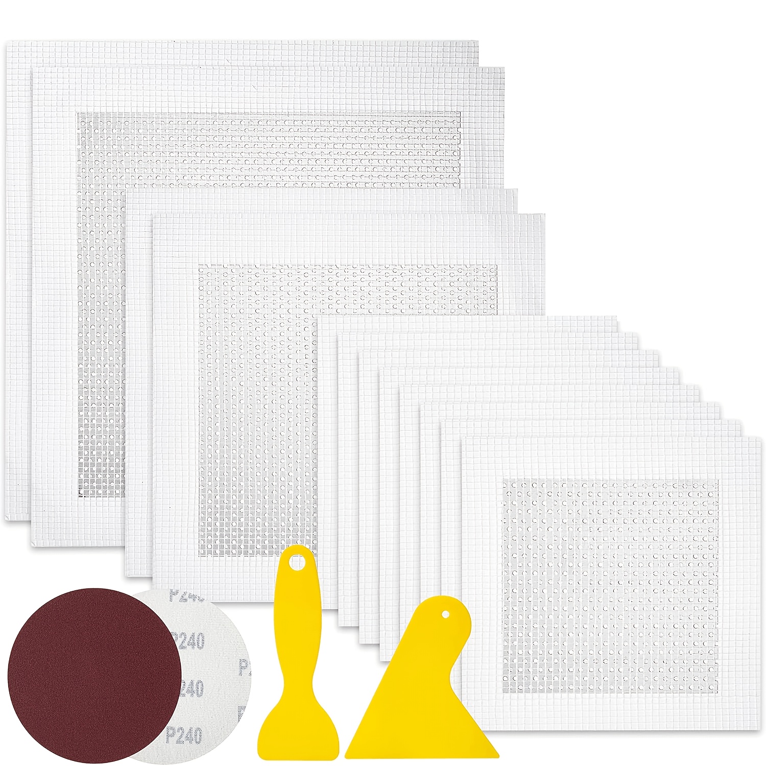 TEMU Kit de réparation de cloisons sèches, 16 pièces, Kits de patch pour cloisons sèches, Kit de réparation de murs, Kit de réparation de patchs de
