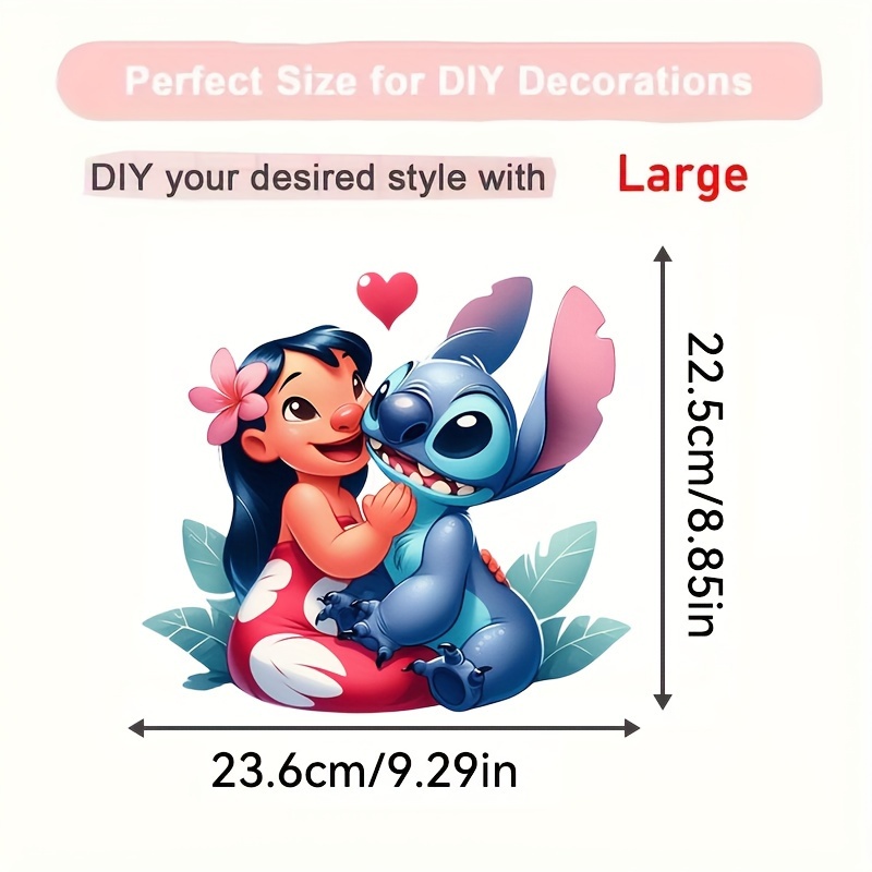 stitch lilo cute cartoon iron on heat transfer stickers t shirt iron on patches colorful design heat tran sticker decals clothing pillow covers jackets backpack decoration diy supplies