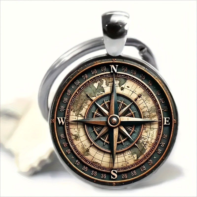 TEMU Llavero de - Diseño de mapa vintage de aleación, de exquisito, decoración duradera para bolso y colgante para coche, regalo de decoración del
