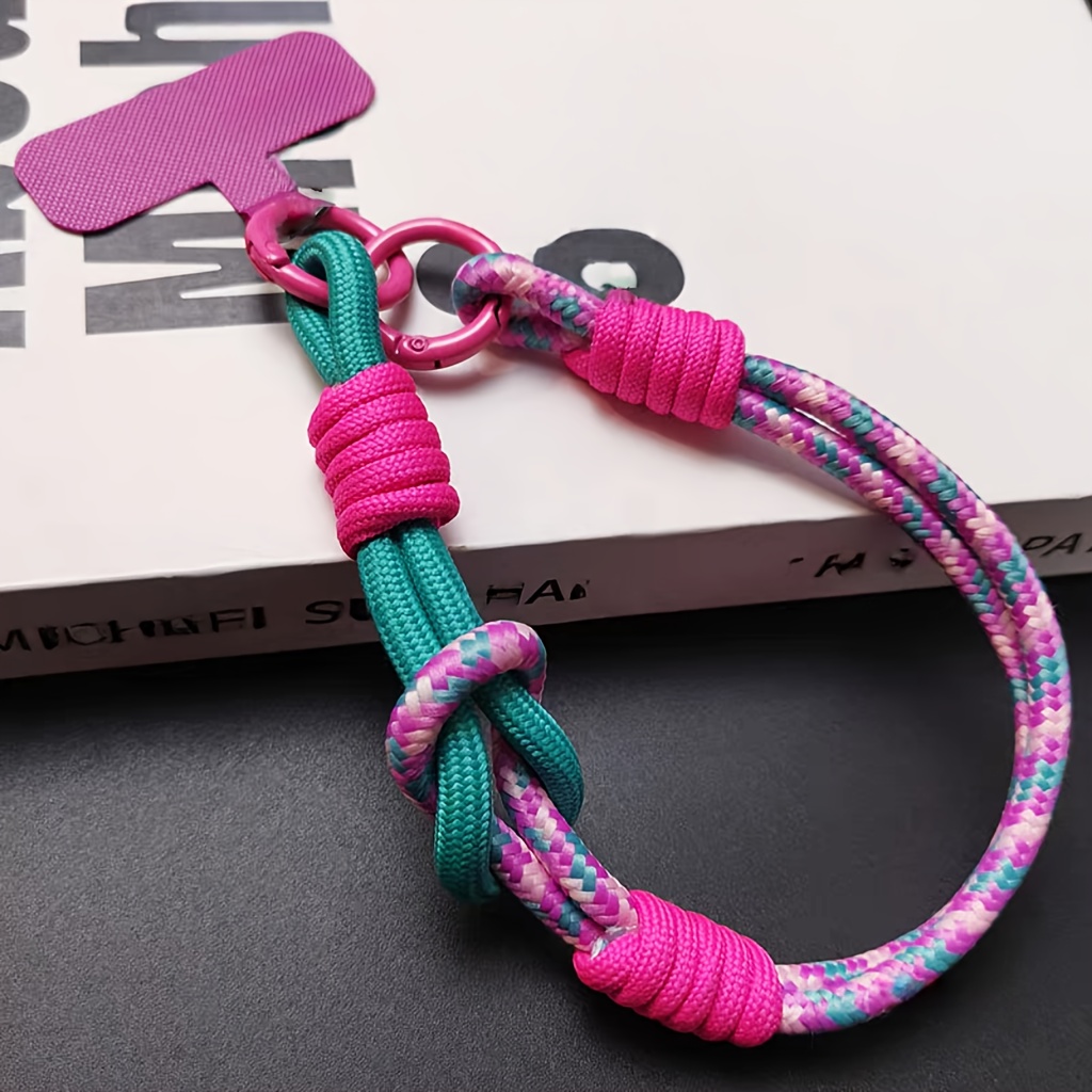 Color- Braided Wrist Strap And Keychain | Outdoor Multi-functional Polyester Fiber Accessory