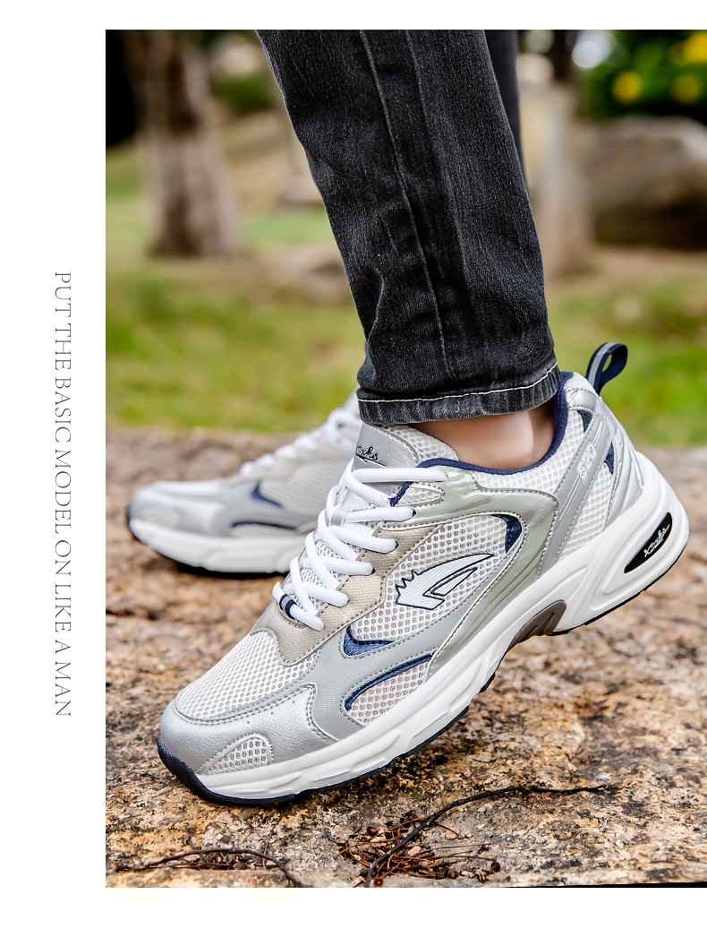 Men's Stylish Sports Shoes In Black With Silvery, Breathable Mesh, And Large Sizes 40-46, Perfect For Casual Wear.