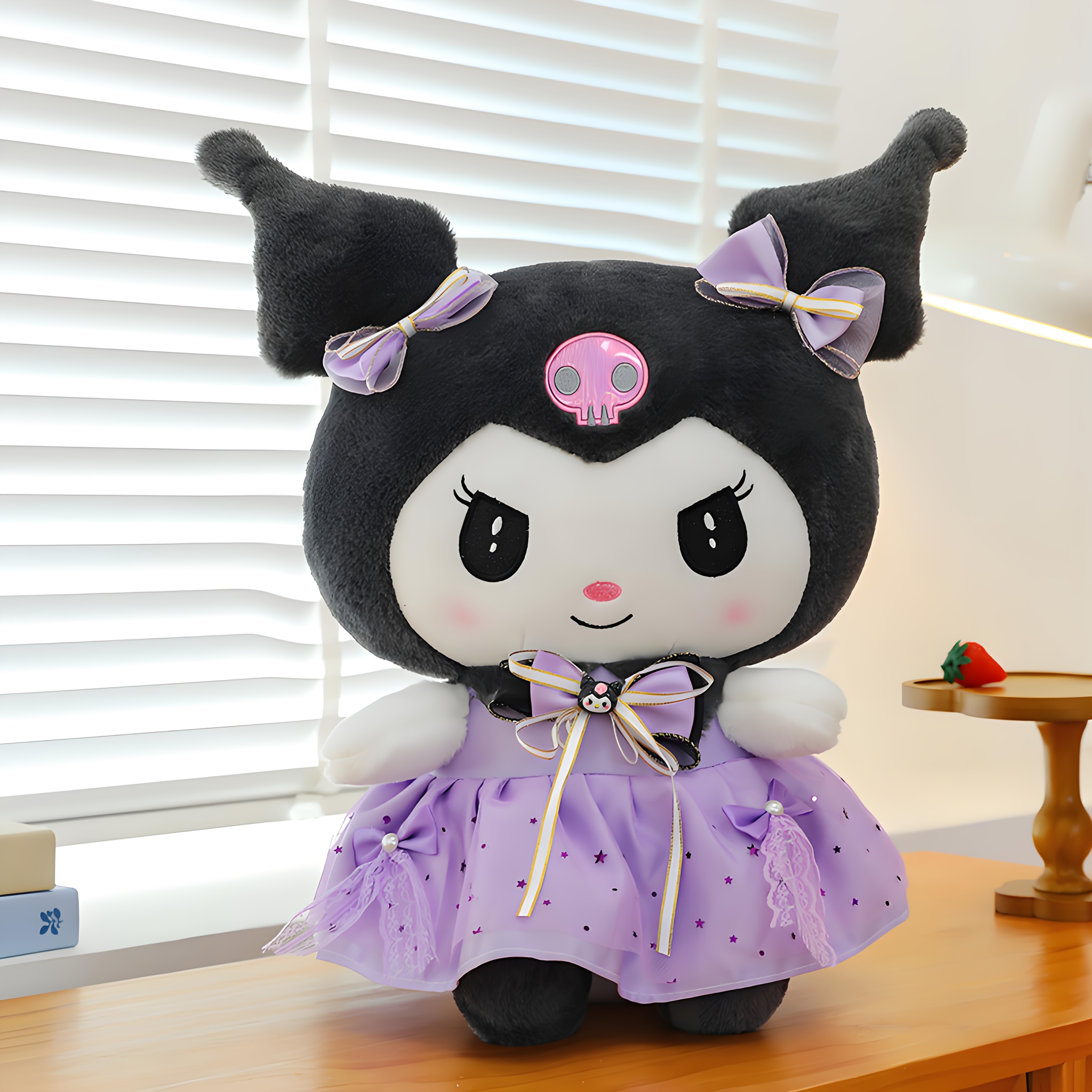 Image of Kuromi & My Melody Plush Doll,hello Kitty Plush Doll - Hugging Heart , & Classic Hello Kitty Style, Soft Fabric For Birthday & Christmas Gifts,collectors
