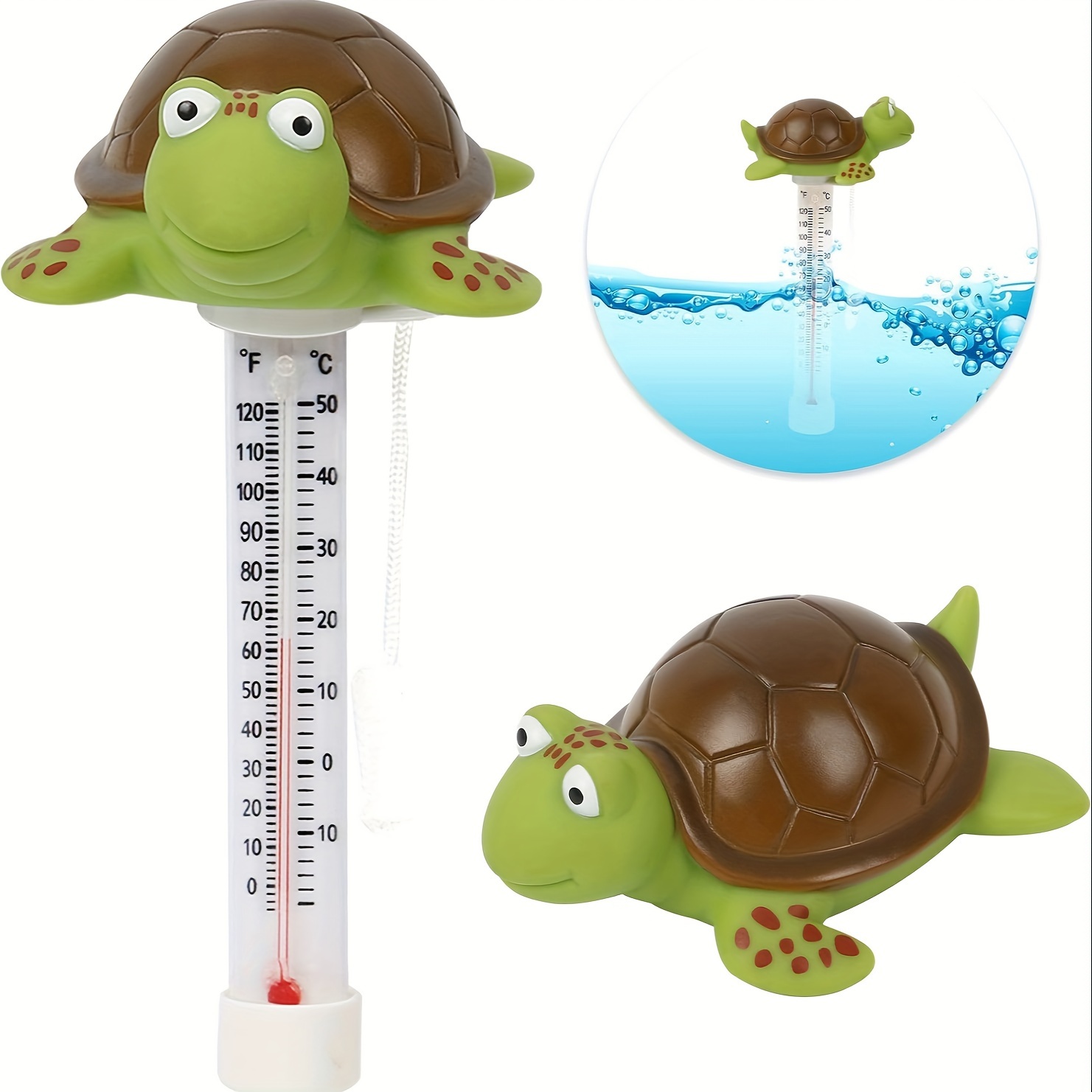 

Floating Fish Tank Thermometer, Large Size, With Simulated Turtle Decor And Fixing Rope, Easy To Read Water Temperature, Suitable For Outdoor And Indoor Aquariums And Pools