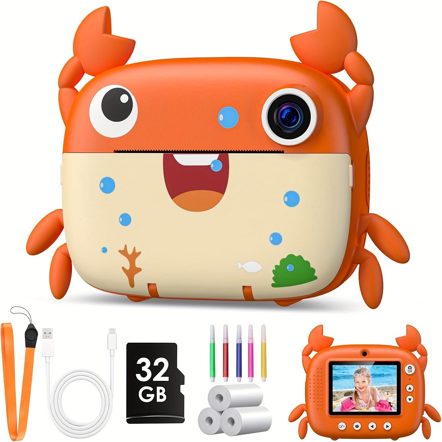 kids instant print camera dual lens toy camera selfie Temu