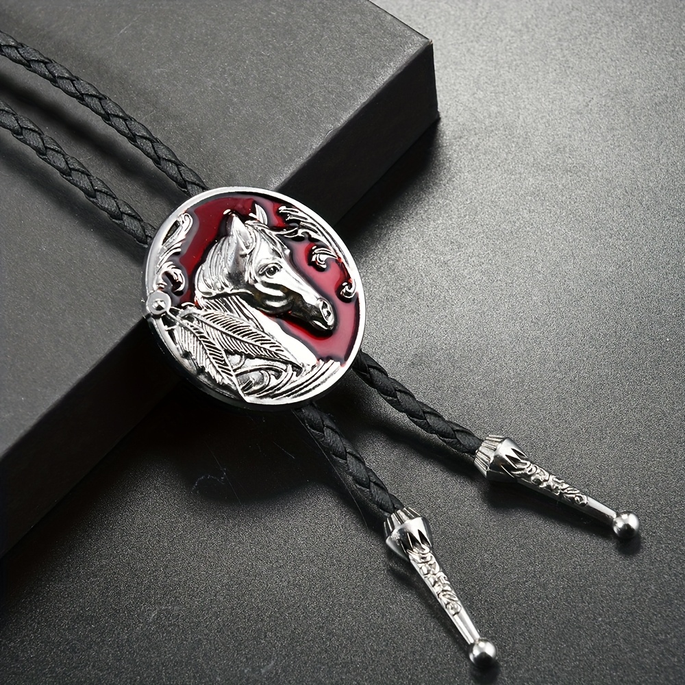 TEMU Western New Style Alloy Bow Bolo Tie Fashion Men Women Style Bolo Tie Necklace
