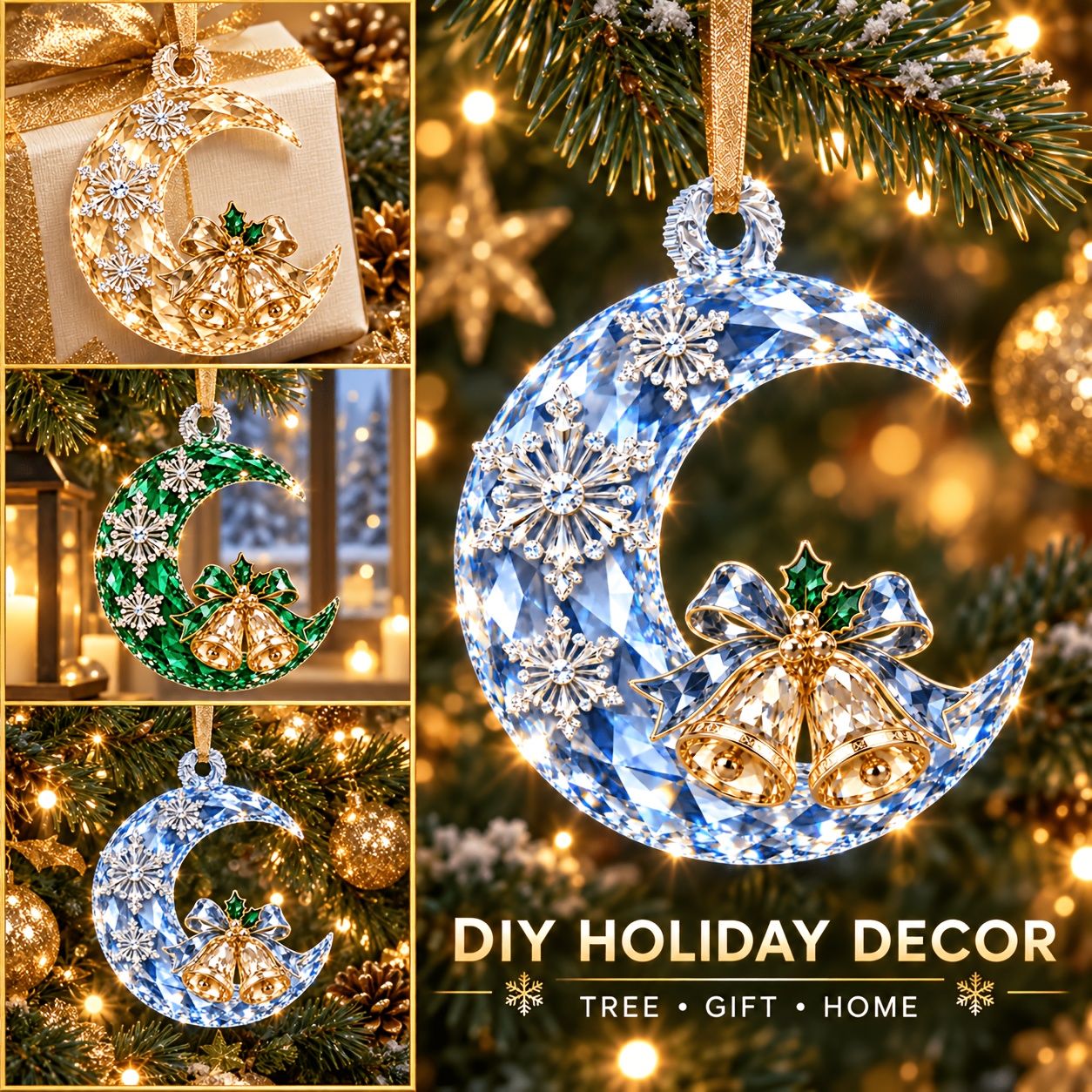 Crescent Moon & Snowflake Resin Mold for DIY Crafts