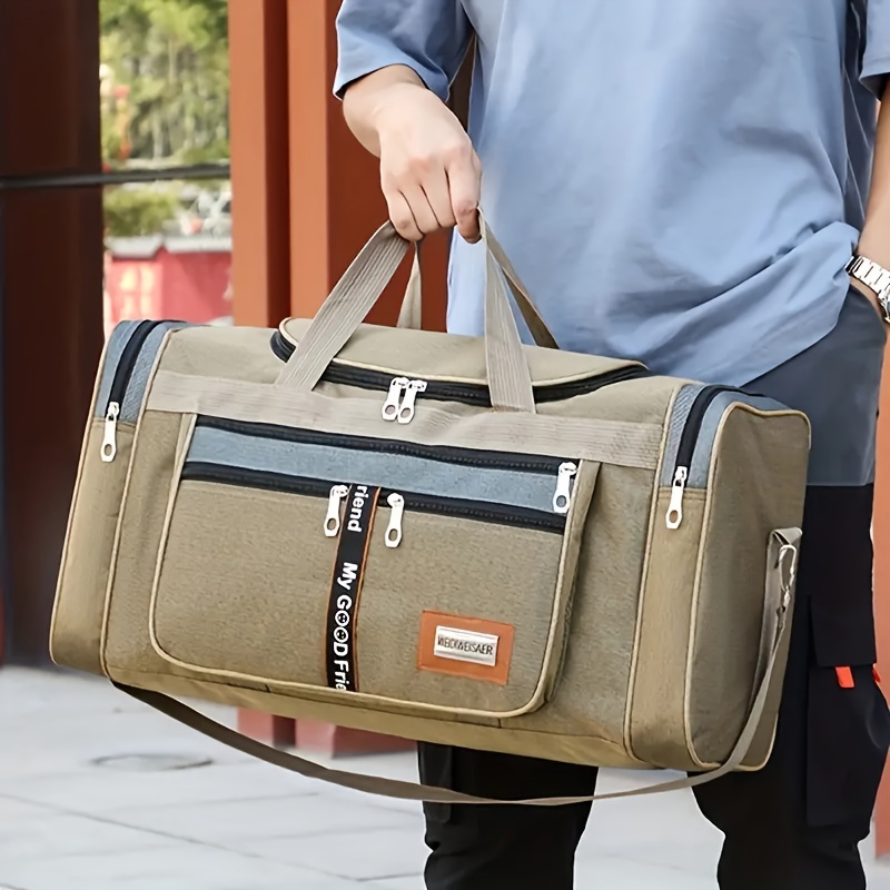 TEMU Large Capacity Handbag Men' Shoulder Travel Luggage Travel Storage Bag Working Out Clothes Bag Diagonal