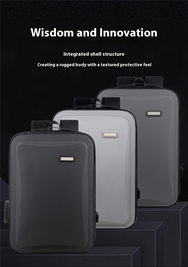 Sac à Dos pour Ordinateur Portable Robust avec Coque Dure Verrouillable en EVA, Compartiment pour Ordinateur Portable de 15 Pouces & Verrous Compatibles TSA - Sac d'Ordinateur d'Affaires Léger pour École, Voyage, Porte-Ordinateur de 39,62 cm, Sac à Dos Durable en Cabine