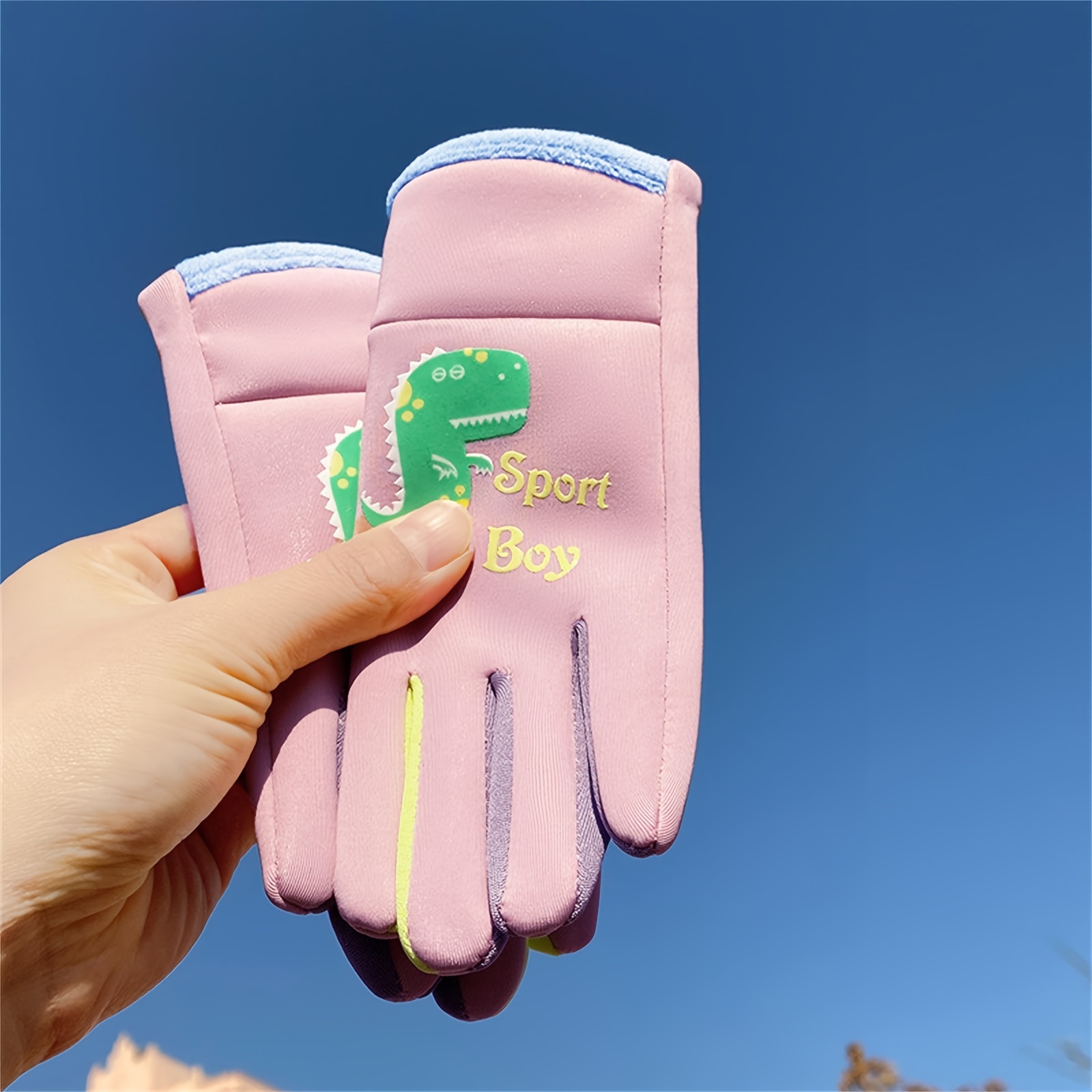 Image of 1pc Boys And Girls Winter Warm Outdoor Hiking Gloves, Suitable For 3-9 Year Old Children Outdoor Skiing Riding, Travel Vacation