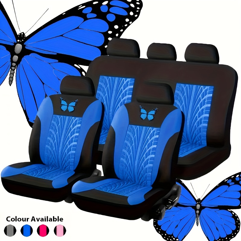 E-shop Universelle Stoff-Autositzbezüge Set, Komplettset für Vordersitze geteilte Rücksitze, Airbag-kompatibel, waschbar, geeignet für SUV, Limousine,
