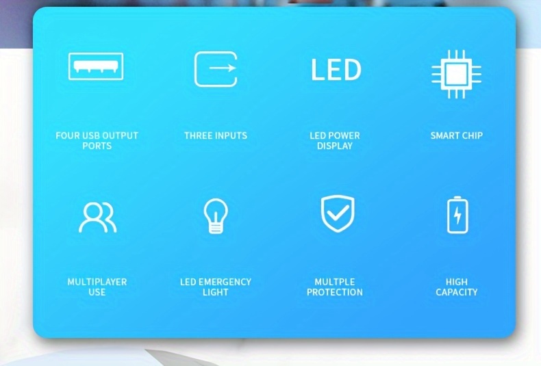 50000mAh Large Capacity Mobile Power Bank With Lighting/LED Power Display/multiple Type-C/Micro/USB Ports, Can Quickly Charge Mobile Phones/electronic Products And Other Devices, Portable Emergency Power Supply Device For Outdoor Travel, Gift
