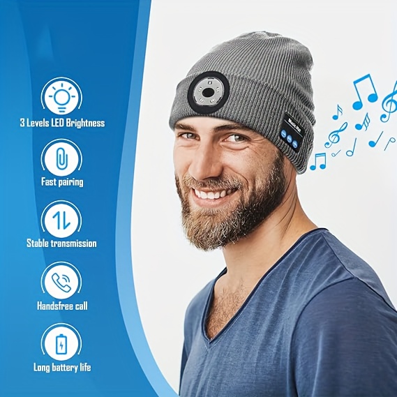 night cycling running     plush music earphones christmas led headwear   details 1