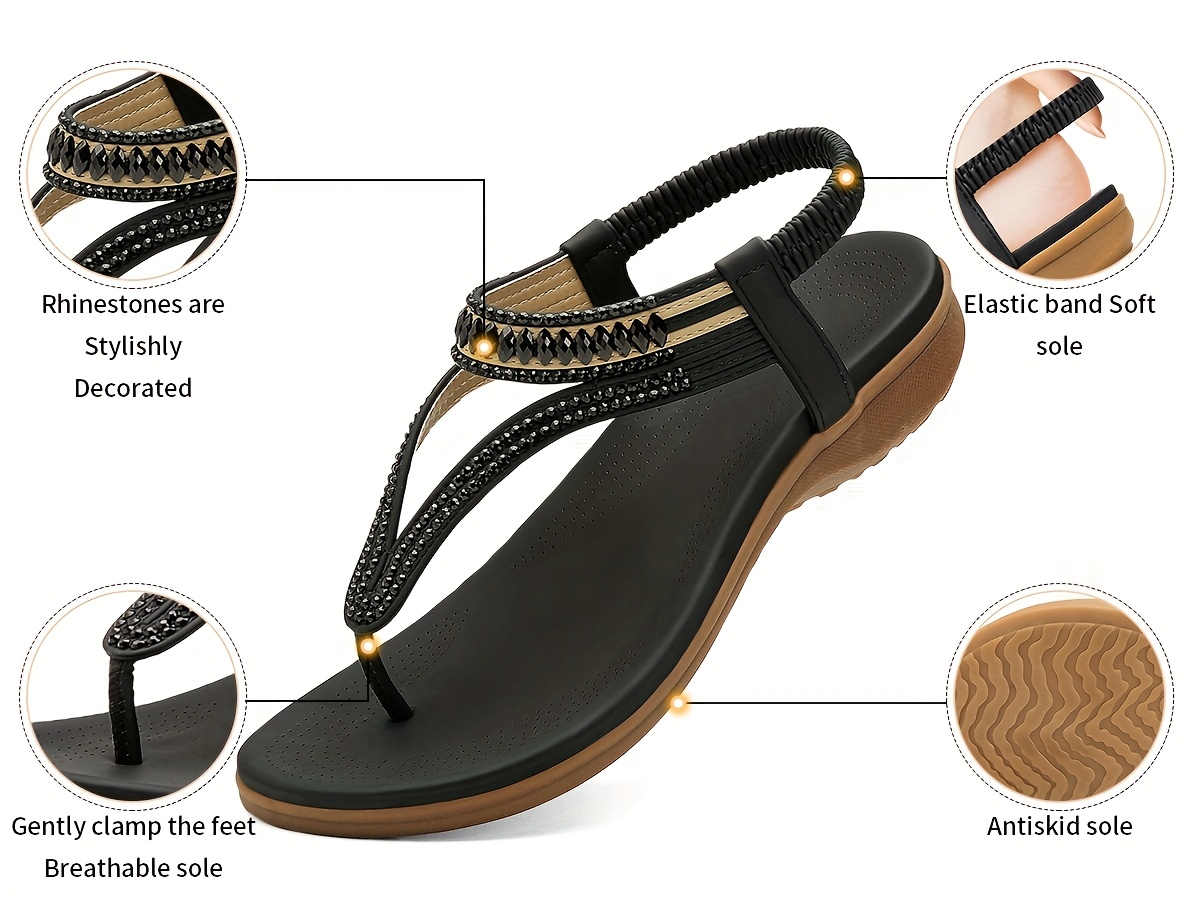 womens sandals flat summer shoes t strap casual dressy sandals for women arch support slingback sandals Product details 2