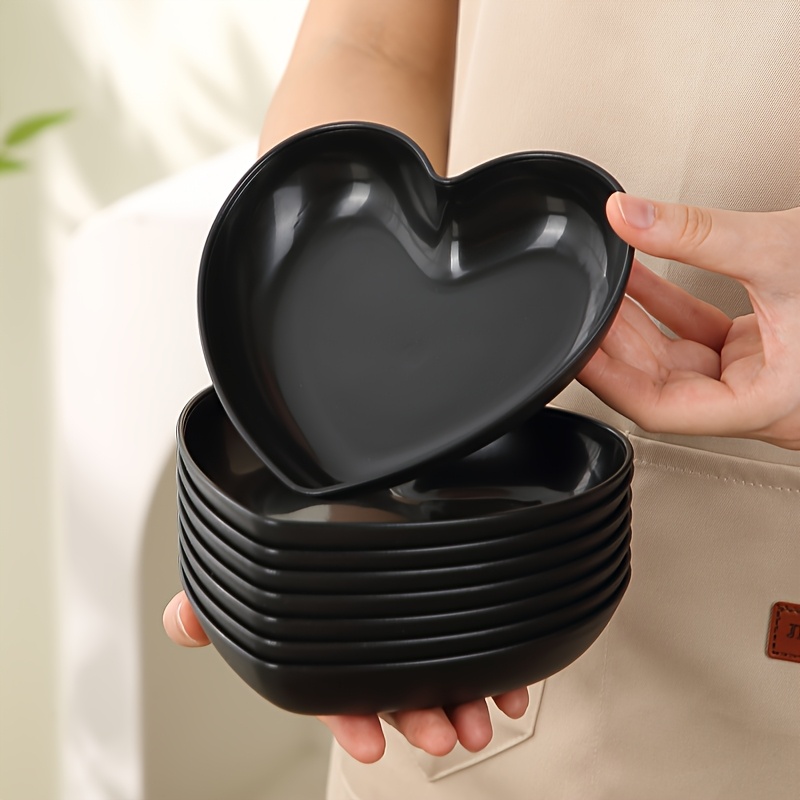 TEMU 8 piezas, platos de plástico de negro - bandeja multiusos para snacks, para snacks, para frutas, para postres, para pasteles, para snacks y -