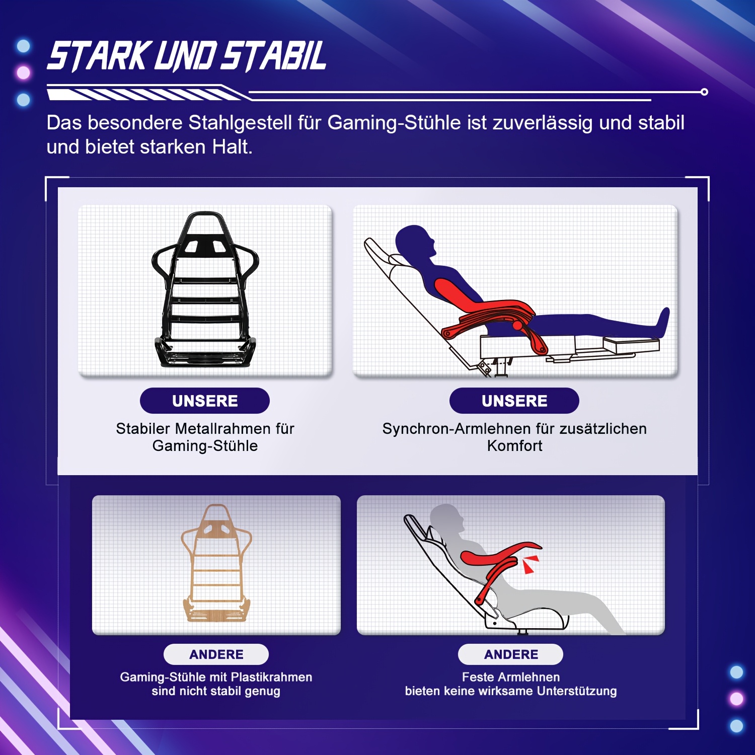 Gronfont Gamingstoel met voetensteun