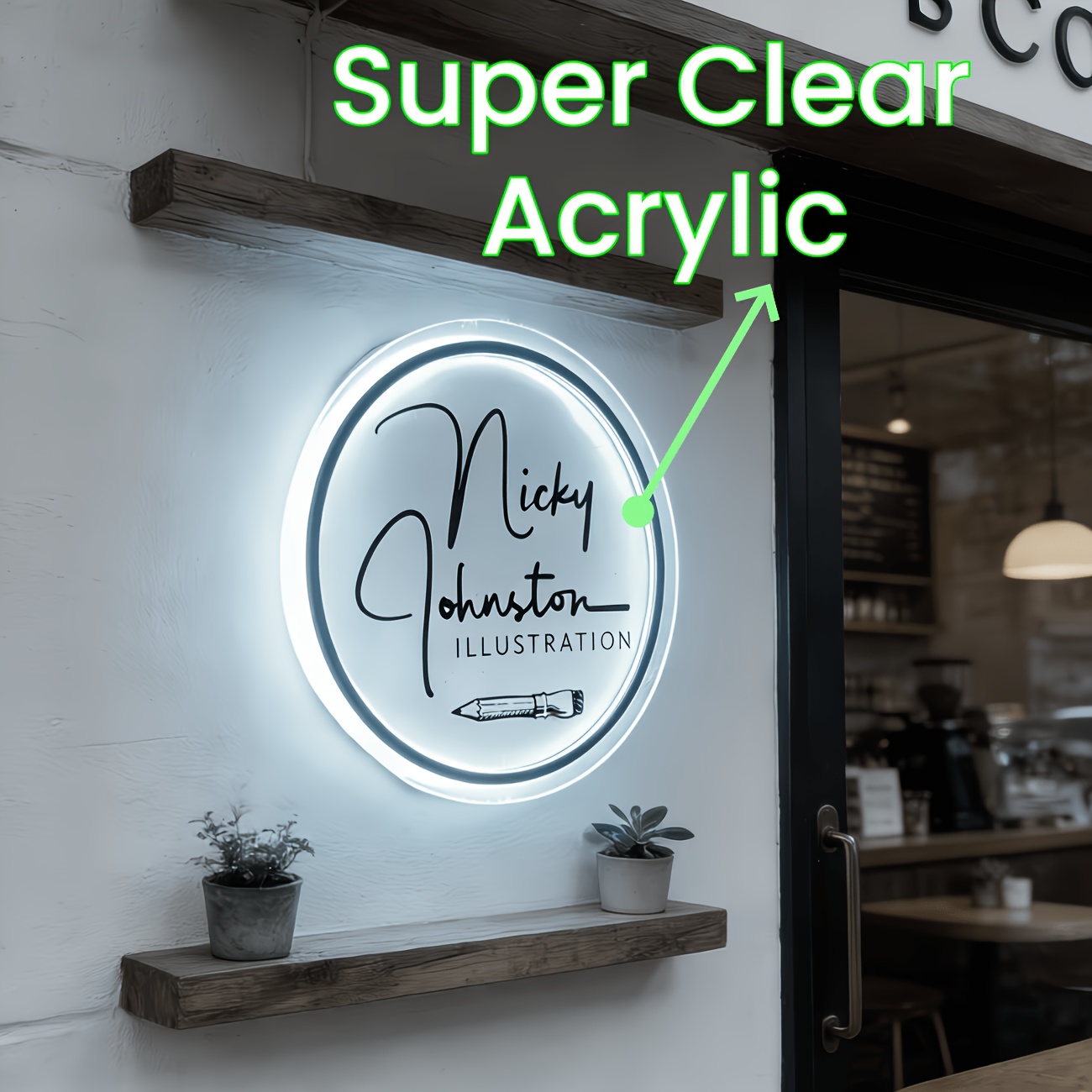 Round Personalized Neon Sign with LED Light, Custom Gift