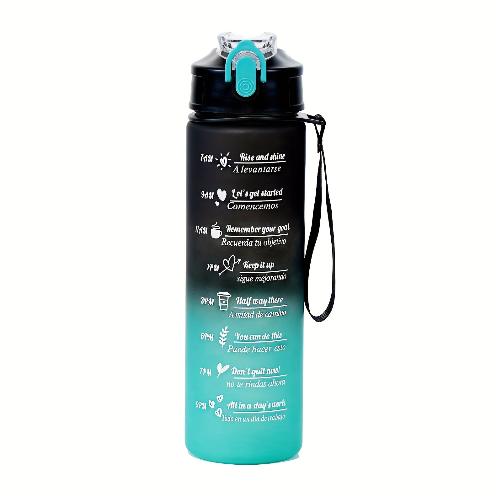 1pc 800oz/27oz Gradient Straw Plastic Water Cup, Drinking Marker, Easy-to-carry Handle Strap, Durable And Leak-proof, Suitable For Outdoors, Sports, Summer Essential, Holiday Gift, Birthday Gift