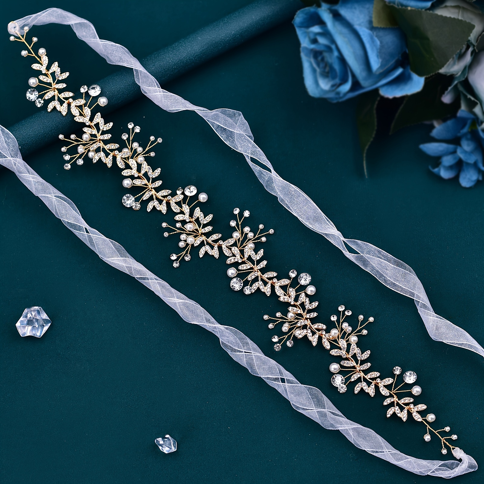 Image of A Vintage And Elegant Handmade Belt With Rhinestone Leaves, Perfect For A Romantic And Stylish Bridesmaid Banquet Or Wedding Dress Additions In Western Fashion, Model Sh233