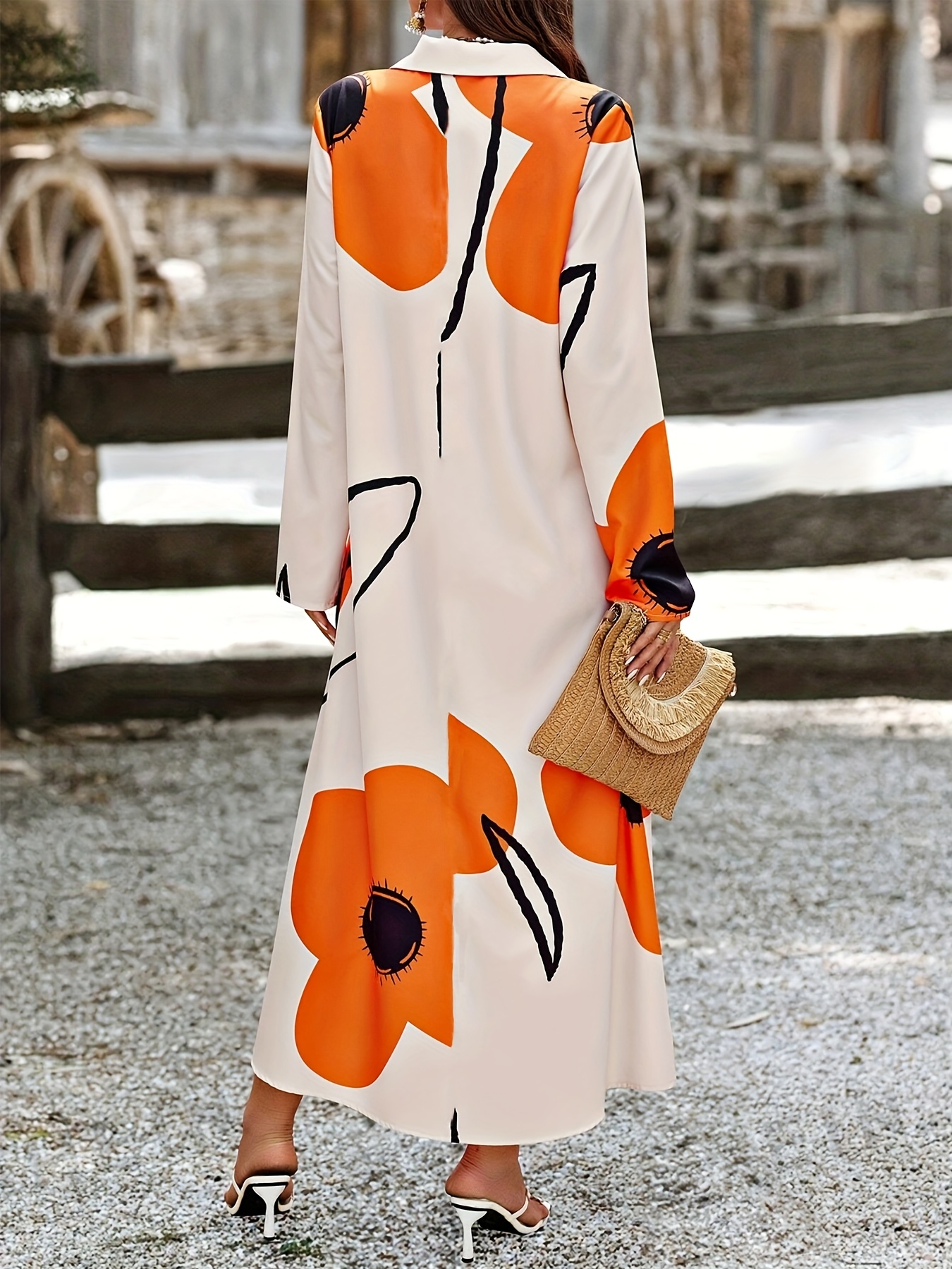 robe maxi à imprimé floral femmes col manches Temu Switzerland