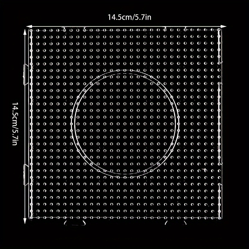 TEMU Tablero de con Cuentas de Fusible PE Transparente de 5mm ZLLBTMO - Plantillas Grandes de Cuadrado y para…: retailer-supplied image