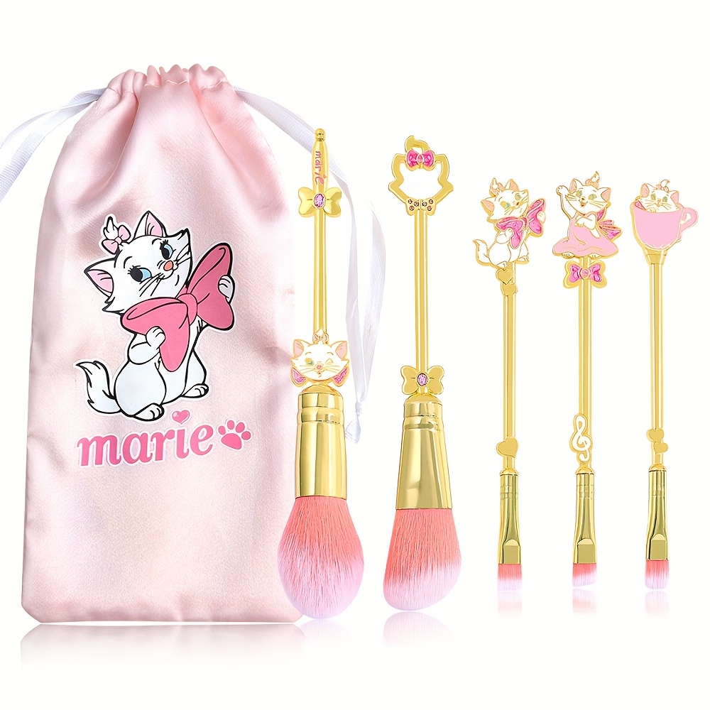 5pcs cartoon cute   makeup brush   shape metallic texture soft fiber contour brush eye shadow brush suitable for girls birthday parties holiday gifts