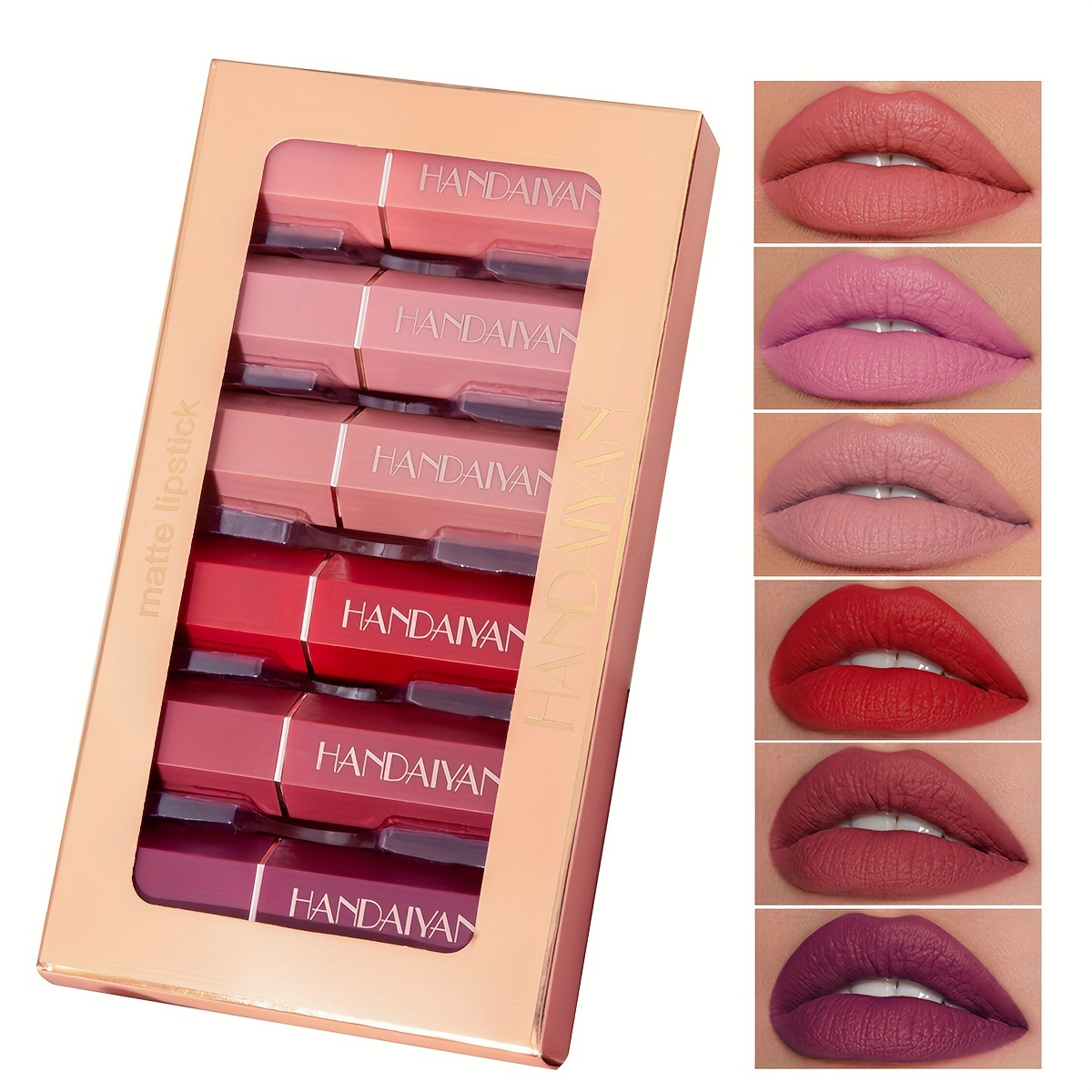 

6 Matte Mist Lipstick Set Velvet Lipstick Long-lasting Moisturizing Lipstick Makeup Cosmetics Valentine's Day Gifts
