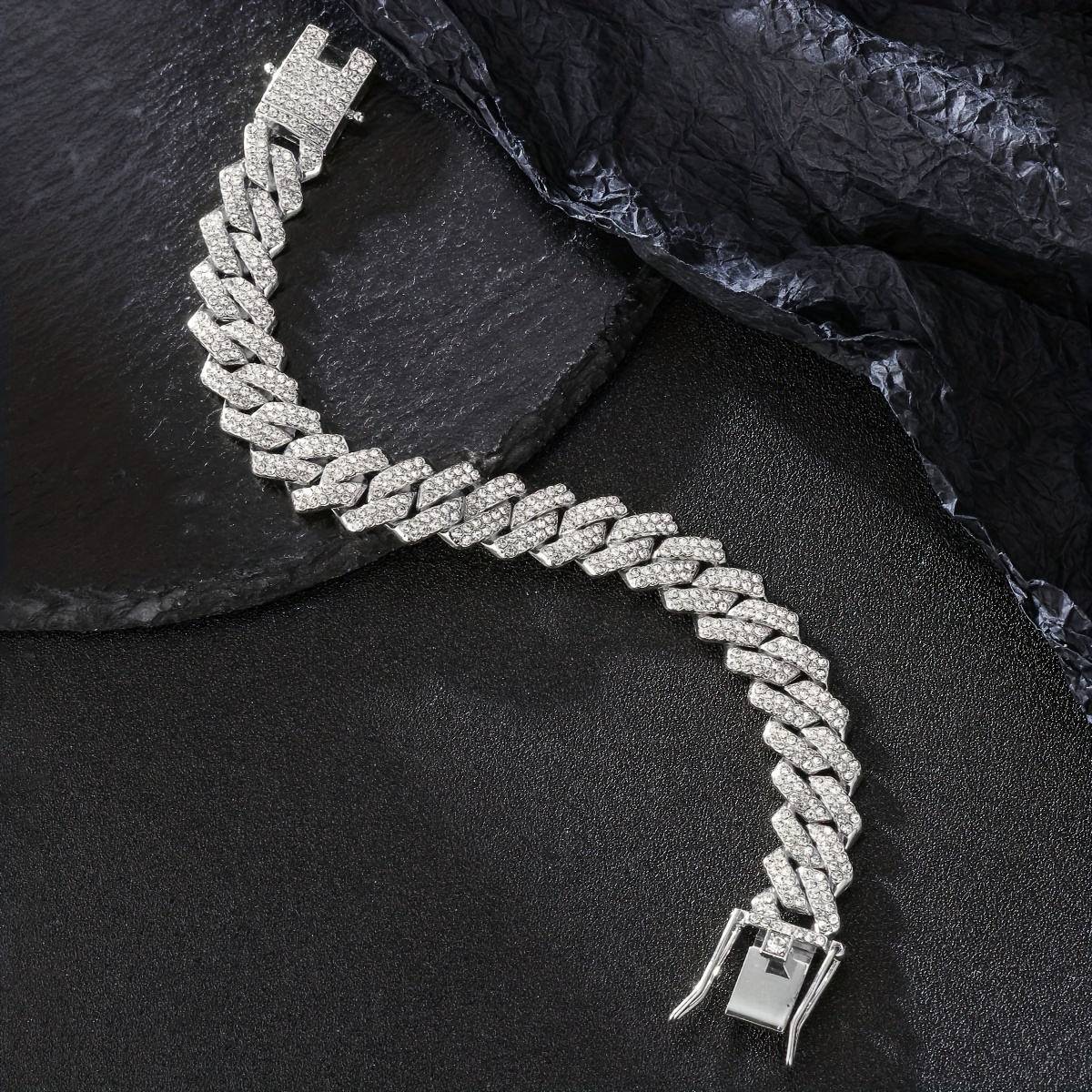 3pcs     cuban chain bracelet for women men hip hop   thick link chain bracelet jewelry details 11