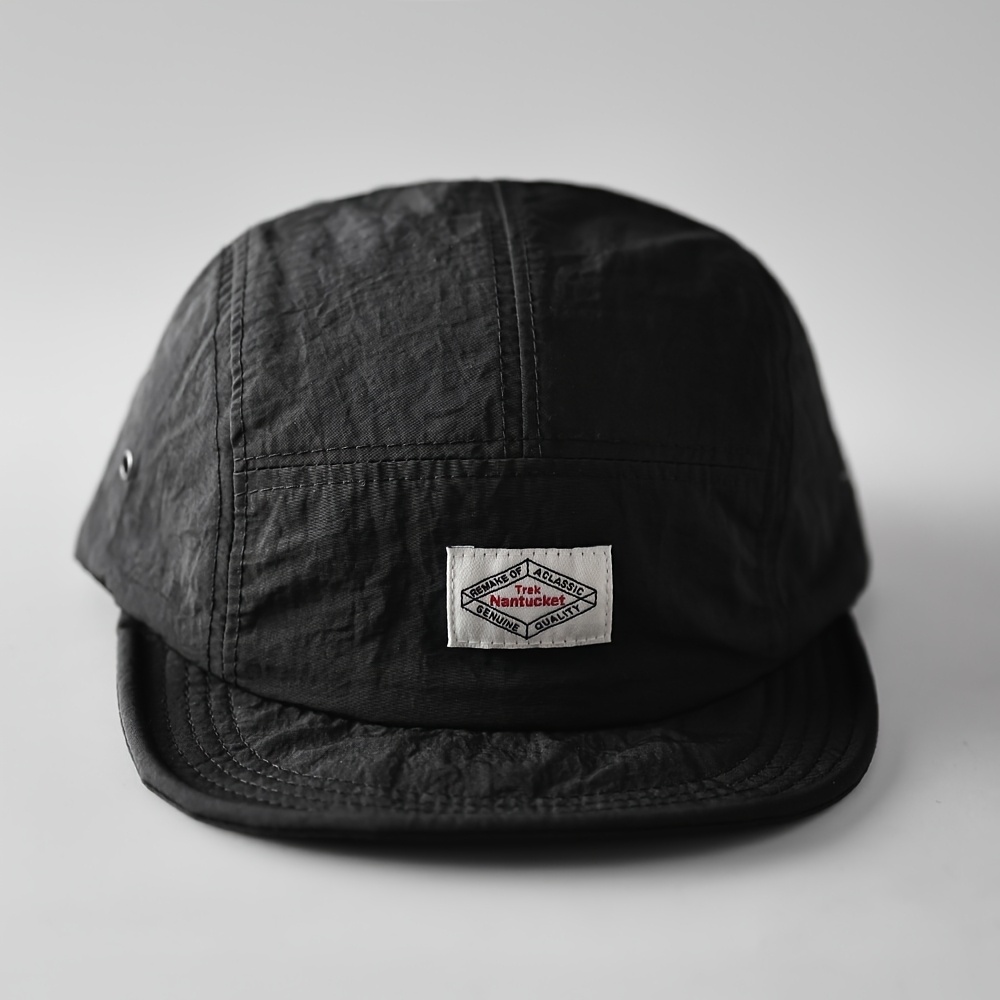 TEMU 1 /summer Unisex Japanese Vintage Woven Label Quick--panel , Adjustable Short Brim Baseball Hat For Daily , Fashionable And Trendy