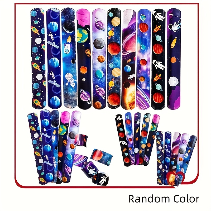 

12 Space-themed Wrist Slaps - Party Decorations And Accessories - No Battery Required