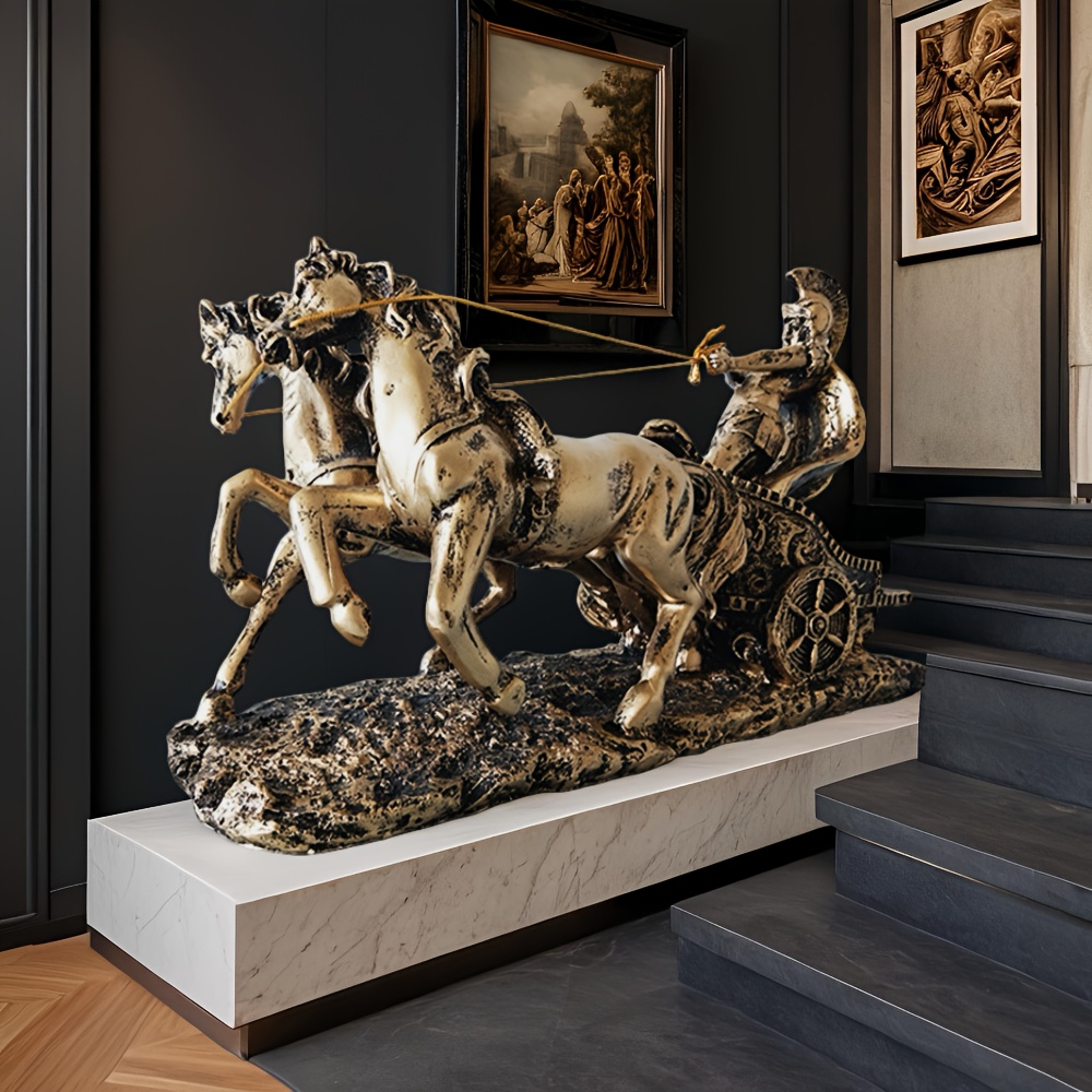 1 roman chariot resin statue featuring design an - Temu United