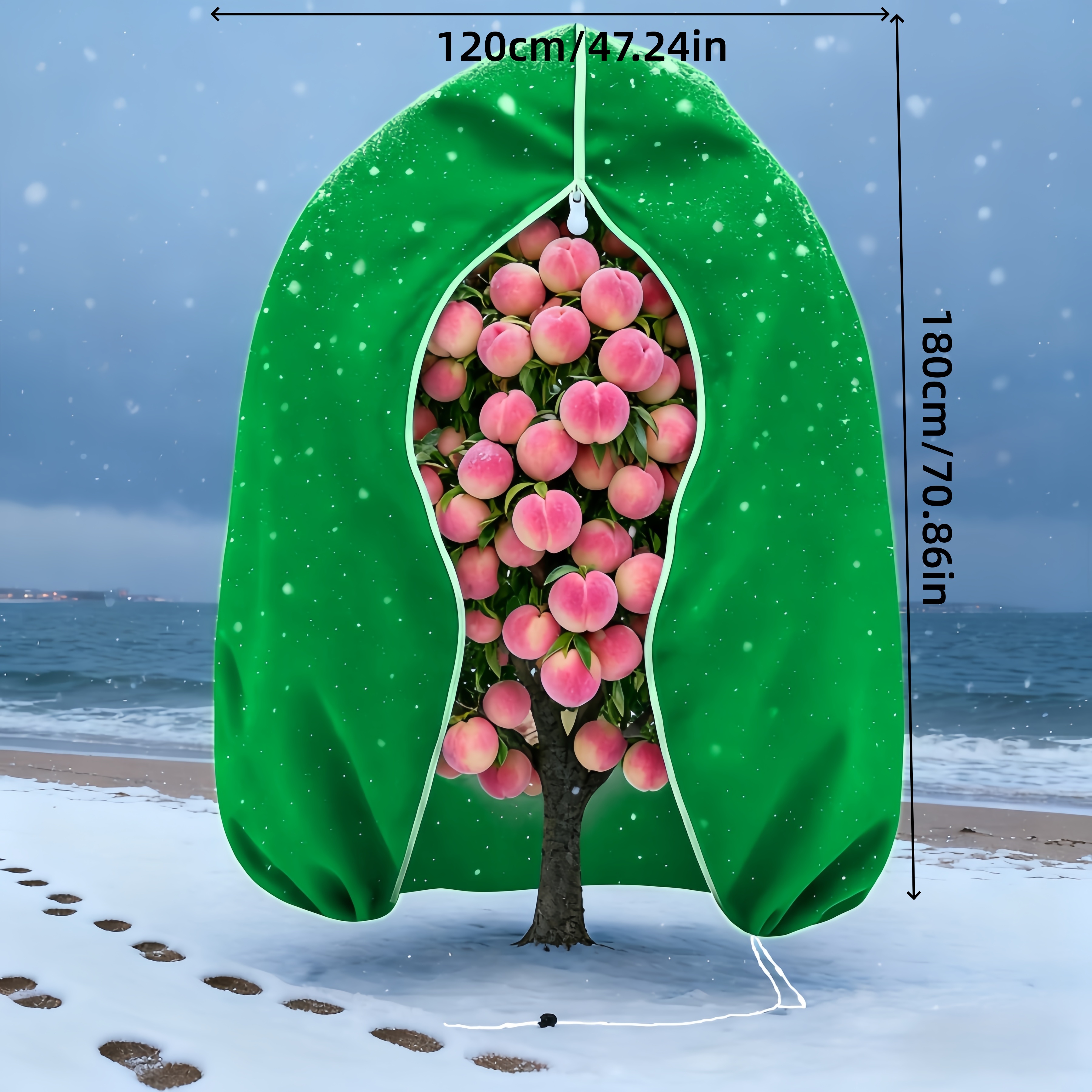 TEMU Large Frost Blanket Plant Protection Cover, Large Size With Drawstring Fastening, Suitable For Outdoor Garden Plants, Fruit Trees, Shrubs And