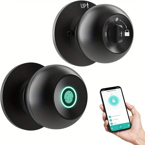 smart door knob fingerprint door lock with app control battery included cs10y