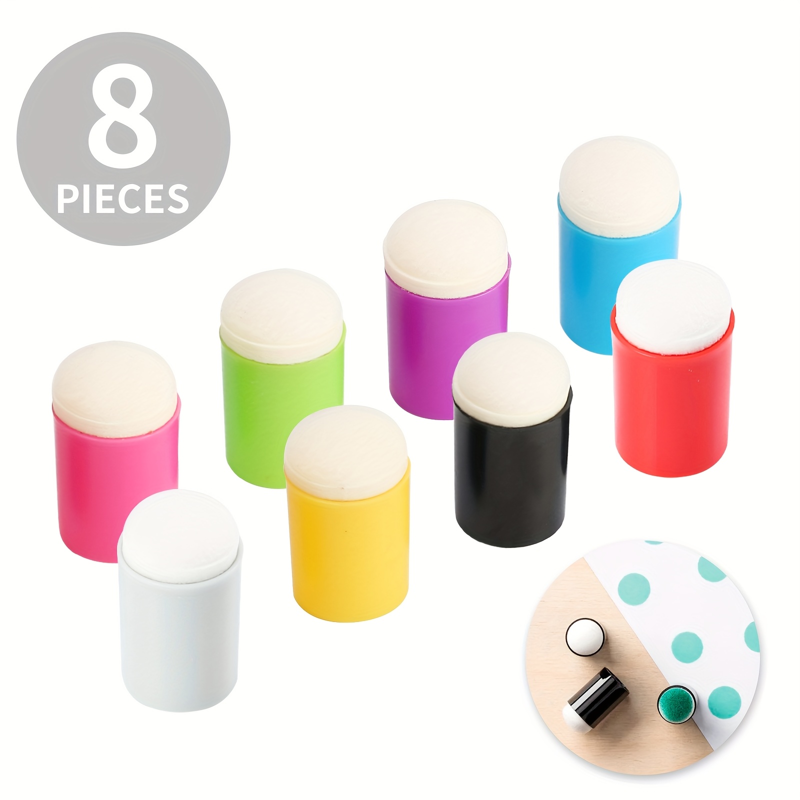 8pcs Sponge Daubers - Ideal For Ink, Chalk And Paint Application - Perfect For Stenciling And Detailed Effects, Artistic Tools