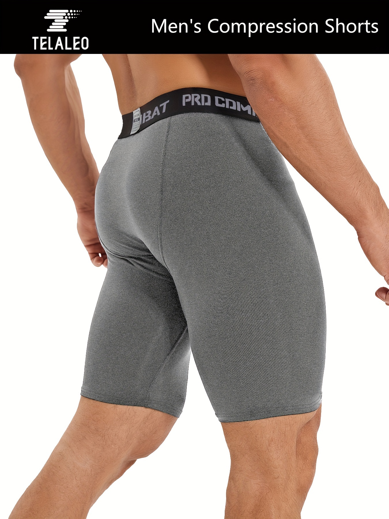 Men's Pro Combat Compression Shorts - Quick-Dry, Breathable Sports Tights  for Basketball, Running, Gym, Fitness - W703