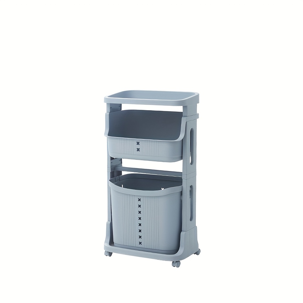 TEMU Baskets Contemporary Style, Plastic Laundry Baskets With Wheels, Storage Organizer For Bathroom, Kitchen, And Laundry Room, Laundry Baskets