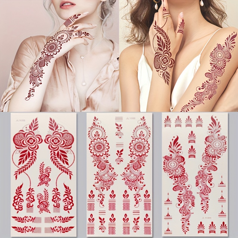 3 Sheets Flower Tattoo Sticker Waterproof Temporary