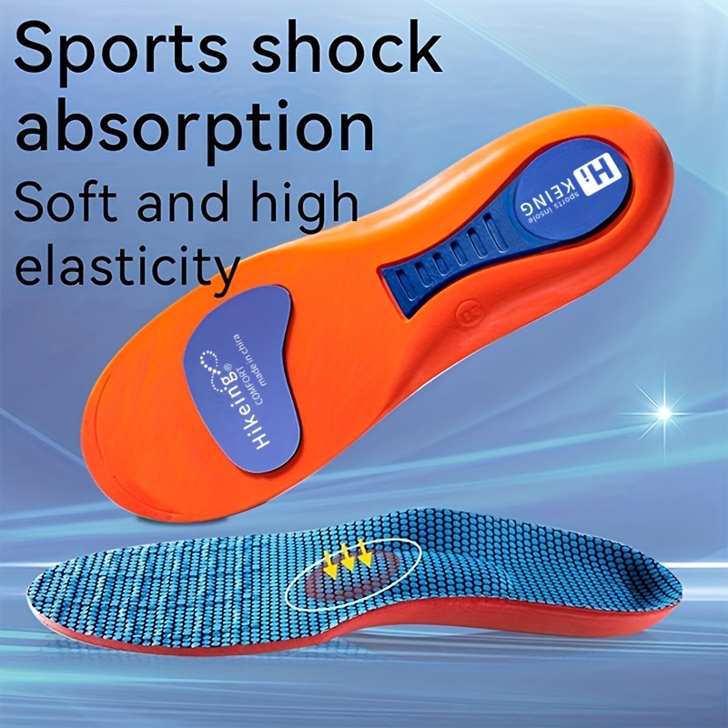 A pair of EVA insoles for training, sports, shock absorption, full arch  cushioning, heel cushioning, Workout Athletic, Performance S