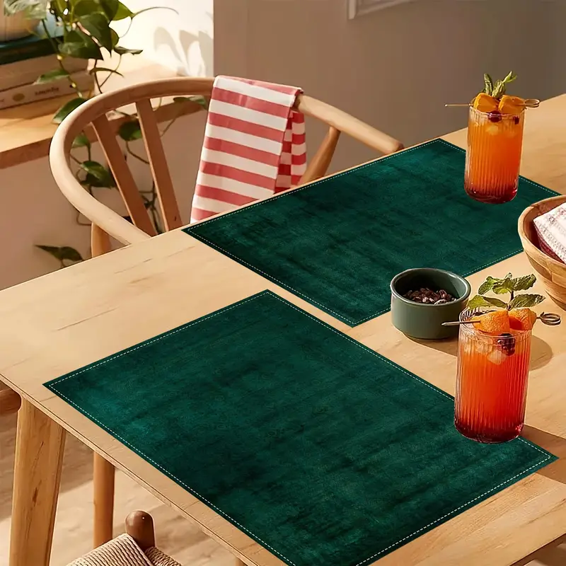 2/4/6 stück minimalistische grüne platzsets matten