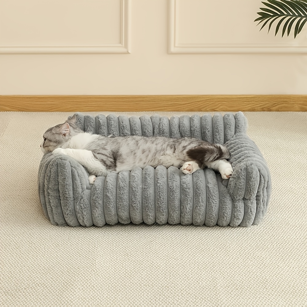 TEMU Canapé pour chat confortable et spacieux | Lit moelleux, maison aérée, panier de adapté à toutes les tailles, utilisation toute l'année