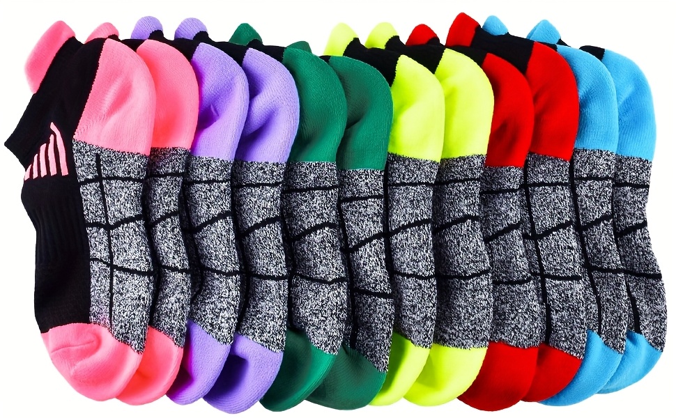 6 pairs womens compression sports socks breathable moisture wicking fabric suitable for running and cycling low heel with cushioning durable support fits shoe sizes 5 9   fabric Product details 1