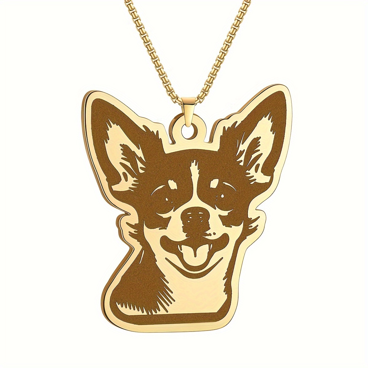 Chihuahua Lovely Animal Dog Necklace For Women Punk Jewelry Handmade Simple  Jewelry Stainless Steel Necklace For Men
