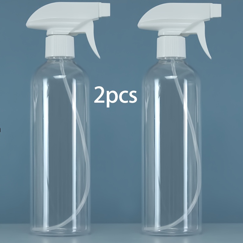 2pcs Reusable 500ml/16.9oz Super Fine Mist Spray Bottles - Empty, Large, Plastic, , , Suitable For Hair Styling, Plant Care, Cleaning, Hair And Light Beige Care