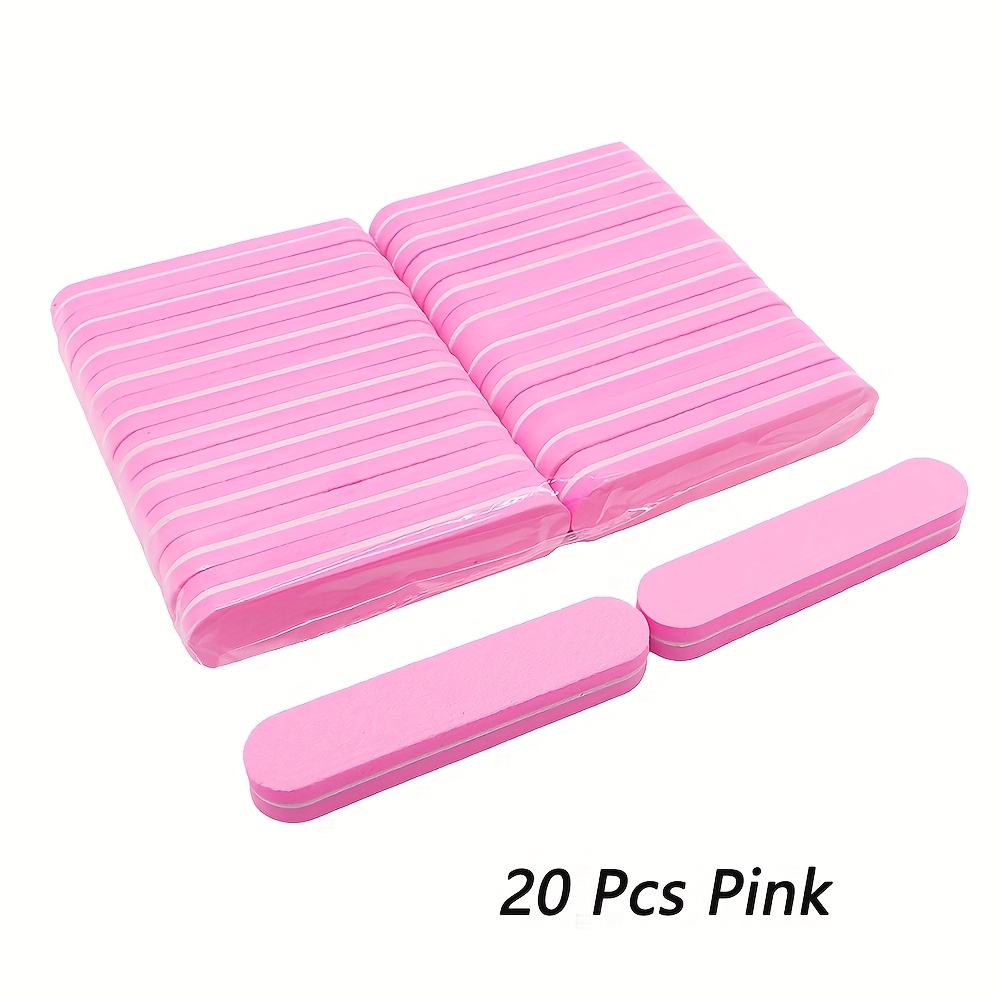 Image of 20pcs/pack Professional Polisher 9cm Oval Head Short Styles Sponge Nail File Block Random Color Sanding Lightweight Pedicure Tool Car Polishing Adult Use