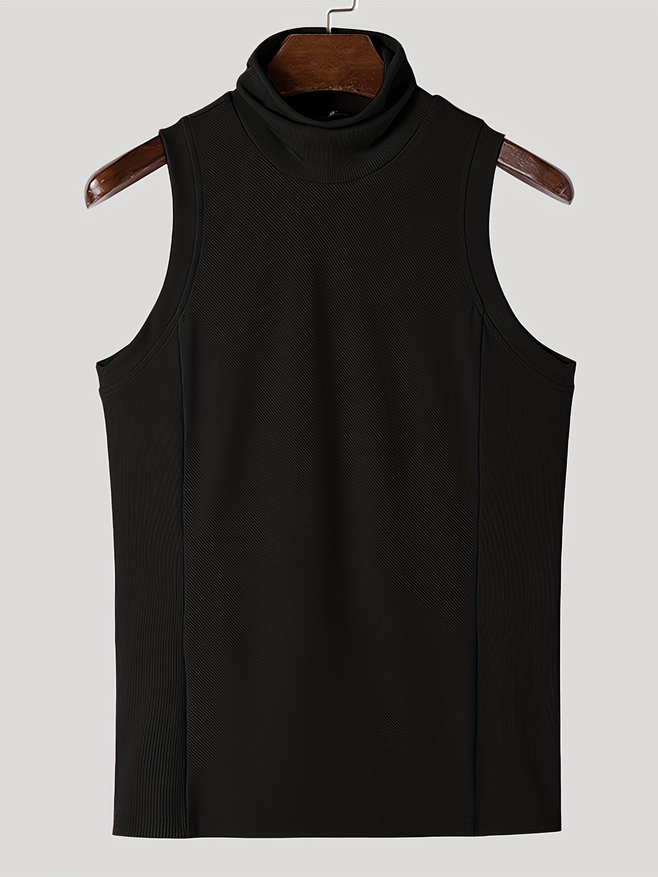 Black Turtleneck Sweater Sleeveless Turtleneck Men's Mens