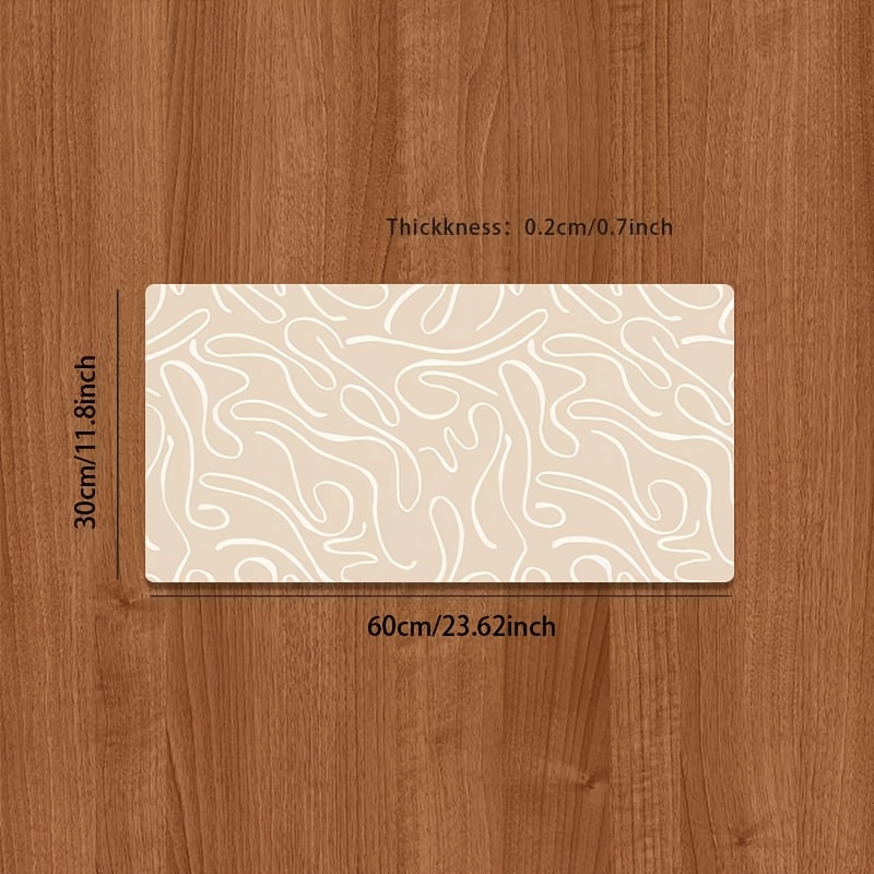 TEMU A Durable, Extra-large, Non-slip Rubber Desk Mat With A Smooth Curve Pattern, Suitable For Gaming And Office Use, Multifunctional Rectangular