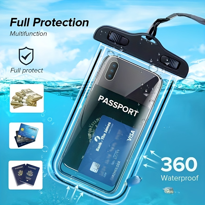 

High-quality Waterproof Phone Pouch - Lightweight, Portable & Fluorescent For Swimming, Surfing, Kayaking & Fishing | Touchscreen Compatible Transparent Dry Bag